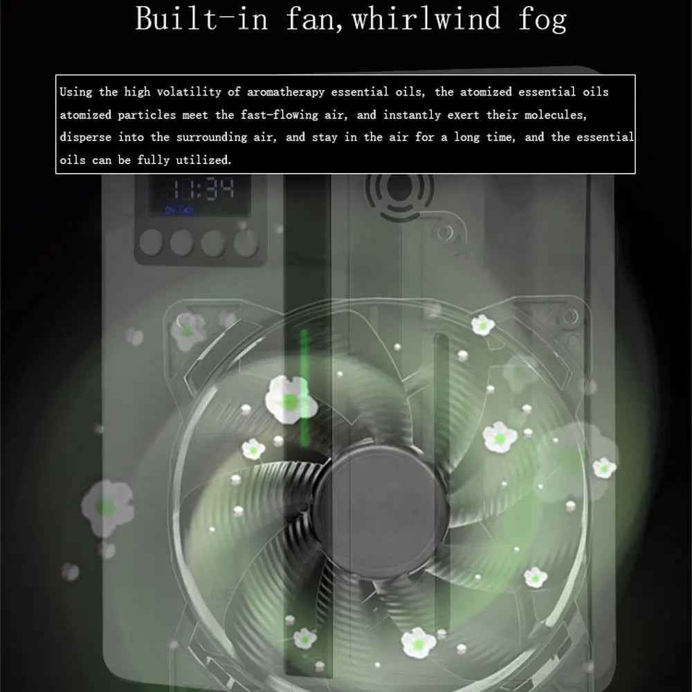 Wall-Mounted Aroma Diffuser - 160ML Scent Machine with Fan for Large Area Hotel Lobby and Home Fragrance