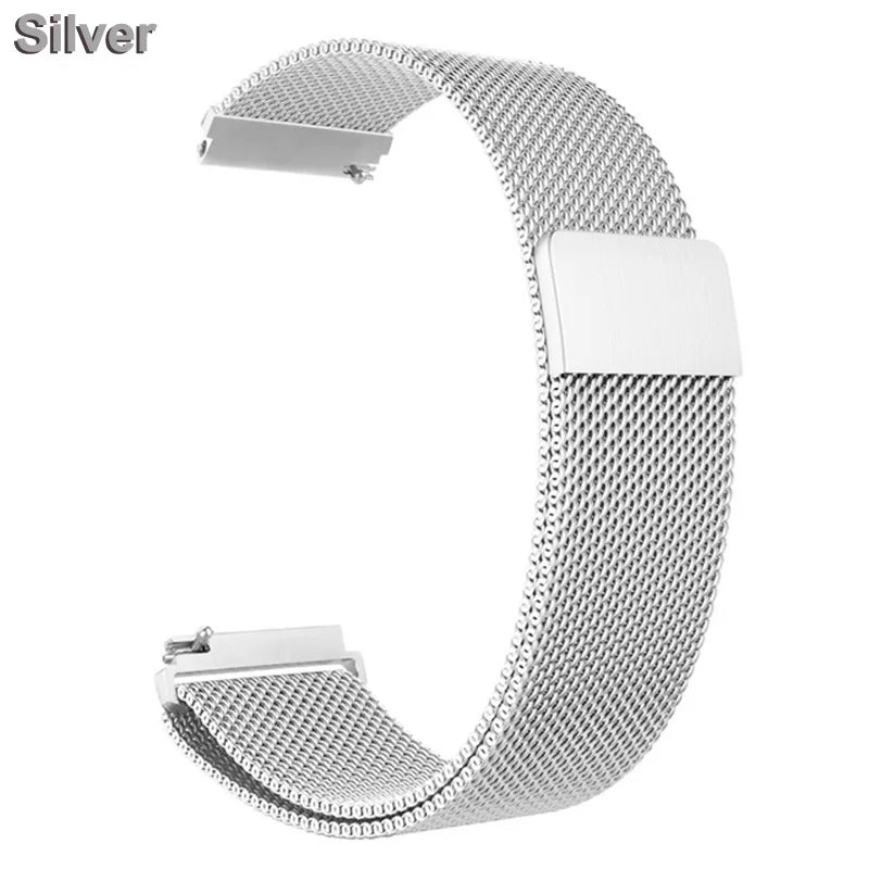 18mm-22mm Metal Watch Strap – Milanese Loop Bracelet for Garmin Vivoactive, Venu, Forerunner & SQ Series