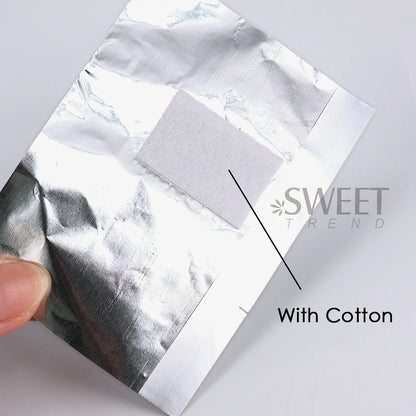 Nail Polish Removal Foil Wraps - 50/100pcs Aluminum Foils with Cotton Pads for Manicure