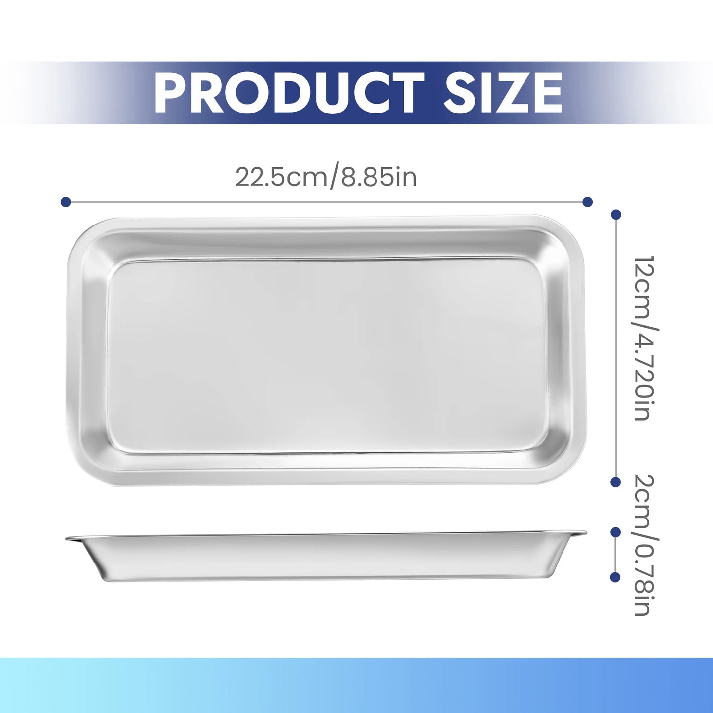 Stainless Steel Medical & Dental Surgical Tray – Durable Instrument Storage Dish for Lab, Clinic & Hospital Use