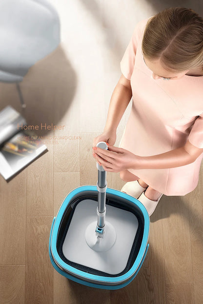 360° Spin Squeeze Mop for Floor Cleaning | Easy-Drain Household Mop with Handle | Home Cleaning Broom & Mop Tool Set