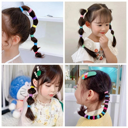 20/50PCS Kids Elastic Hair Bands – Girls Sweets Scrunchie Rubber Bands for Children Hair Ties & Headbands