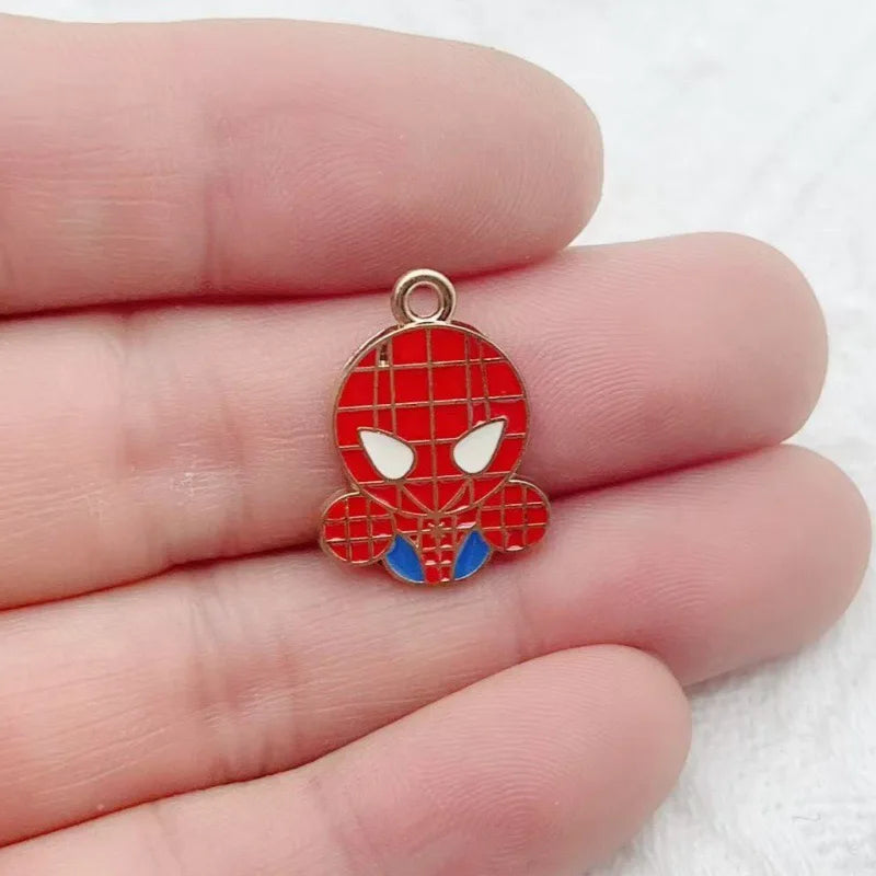 10-Piece Cartoon Alloy Pendant Set - Oil Drop Charms for DIY Earrings, Jewelry Making, and Keychain Accessories