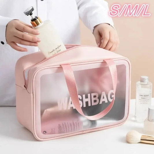 Waterproof PVC Travel Toiletry Bag – Transparent Zipper Makeup Organizer Case for Women