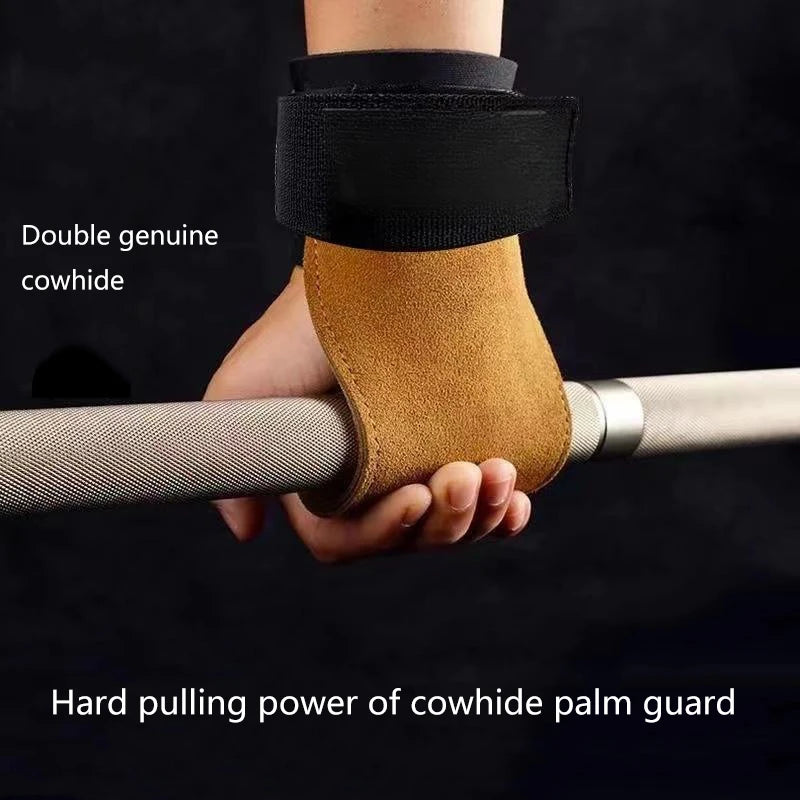 Fitness Gloves with Wrist Straps - Double-Layer PU Leather Weightlifting & Training Gloves