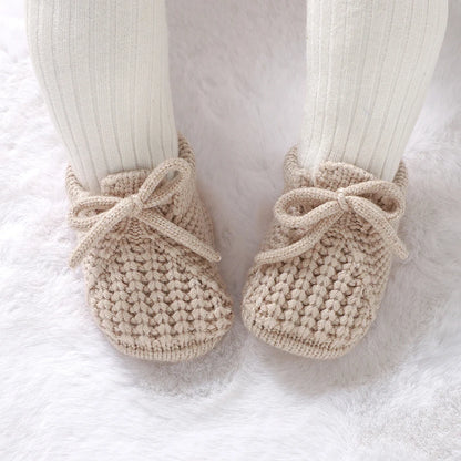 Newborn Baby Shoes — Knitted First Boots for Boys & Girls, Solid Toddler Bed Footwear 0-18M