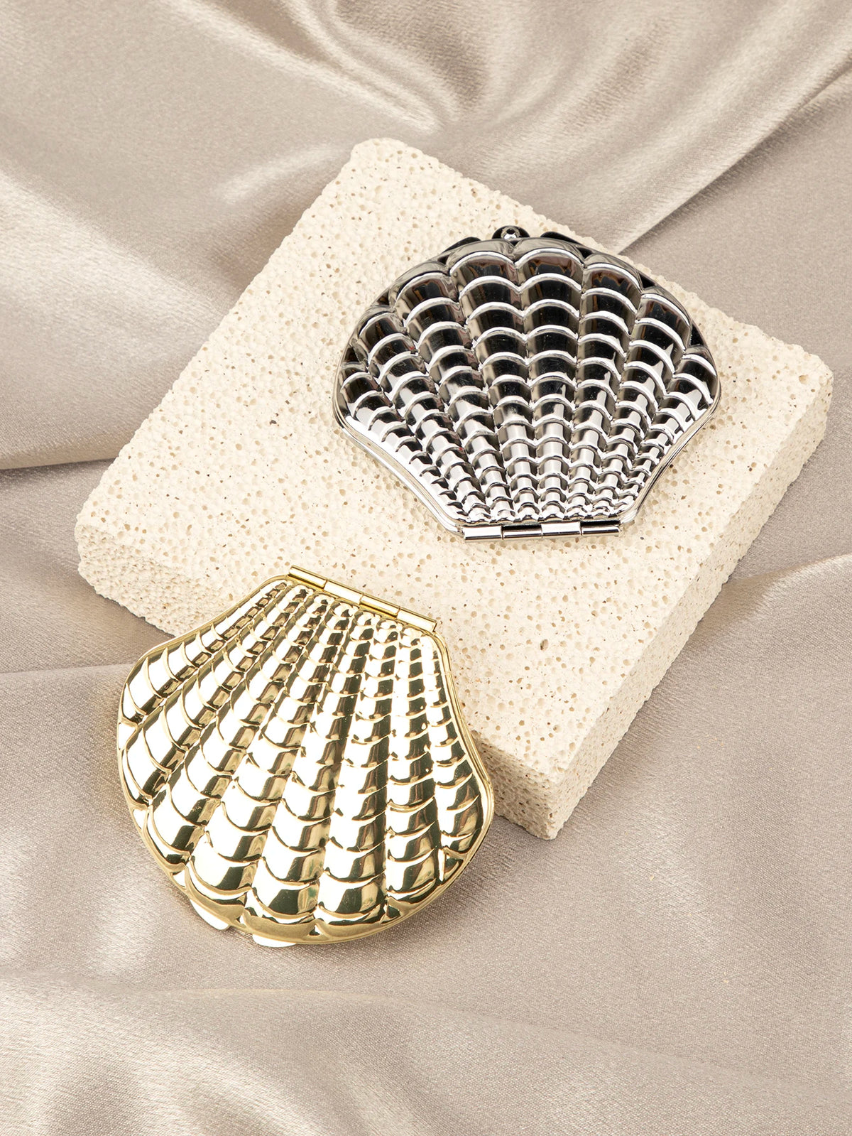 Golden Shell Double-Sided Makeup Mirror - Portable Beauty Mirror Gift for Women, Girlfriend, Mum, Wife, Teacher, Sister & Aunt