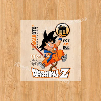 Dragon Ball Goku Heat Transfer Sticker – DIY Anime Iron-On Patch for T-Shirts & Sweatshirts