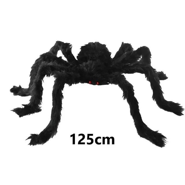 Large Plush Halloween Spider - Outdoor Party Decoration, Haunted House Prop and Prank Decor