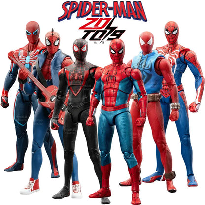 Spider-Man Action Figure - Miles Morales, Scarlet Spider, Hobie Brown & Iron Spider Collectible Toy Gift