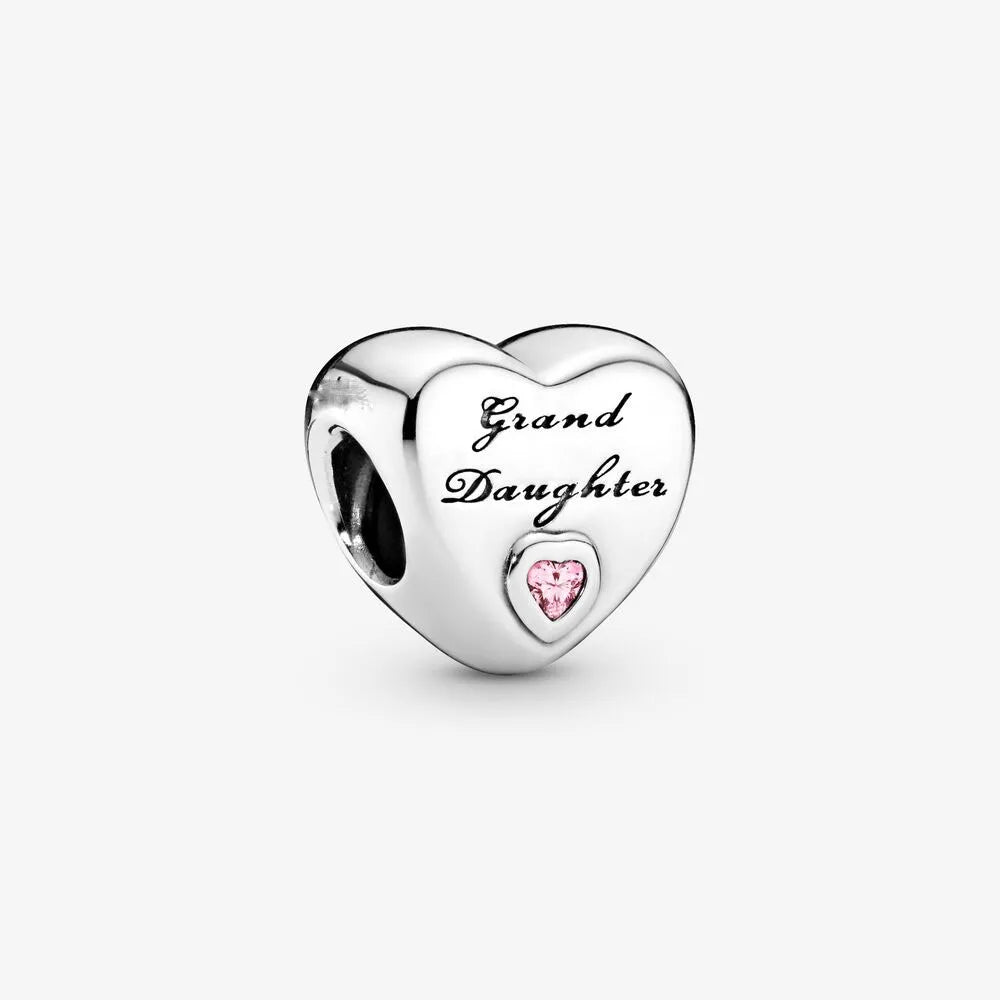 Europe 925 Silver Family Charm Pendant - Boy, Girl, Mom & Sisters Bead for Pandora Bracelet, Sparkling Dangle Jewelry