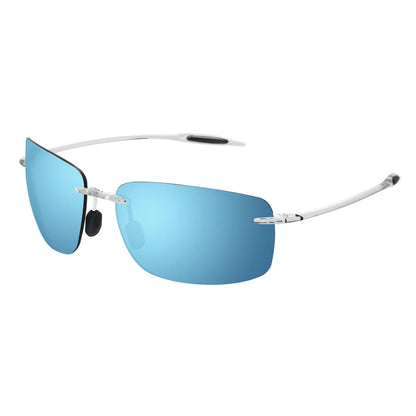 JULI The Matrix Classic Sports Rimless Sunglasses for Men - Orange Rectangle Ultralight Frame, UV400 Protection Driving Eyewear (MJ8009)