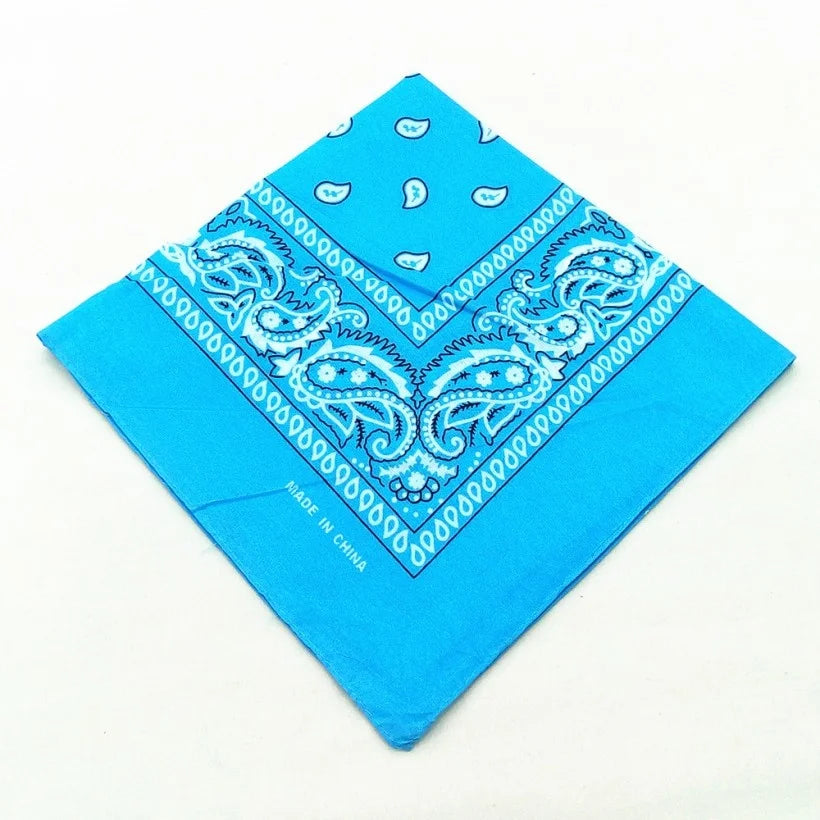 Unisex Cotton Bandana – Paisley Cowboy & Biker Headband, Wrist Wrap & Hair Scarf for Men & Women