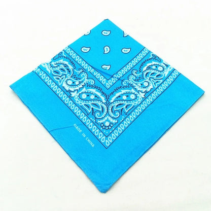 Unisex Cotton Bandana – Paisley Cowboy & Biker Headband, Wrist Wrap & Hair Scarf for Men & Women