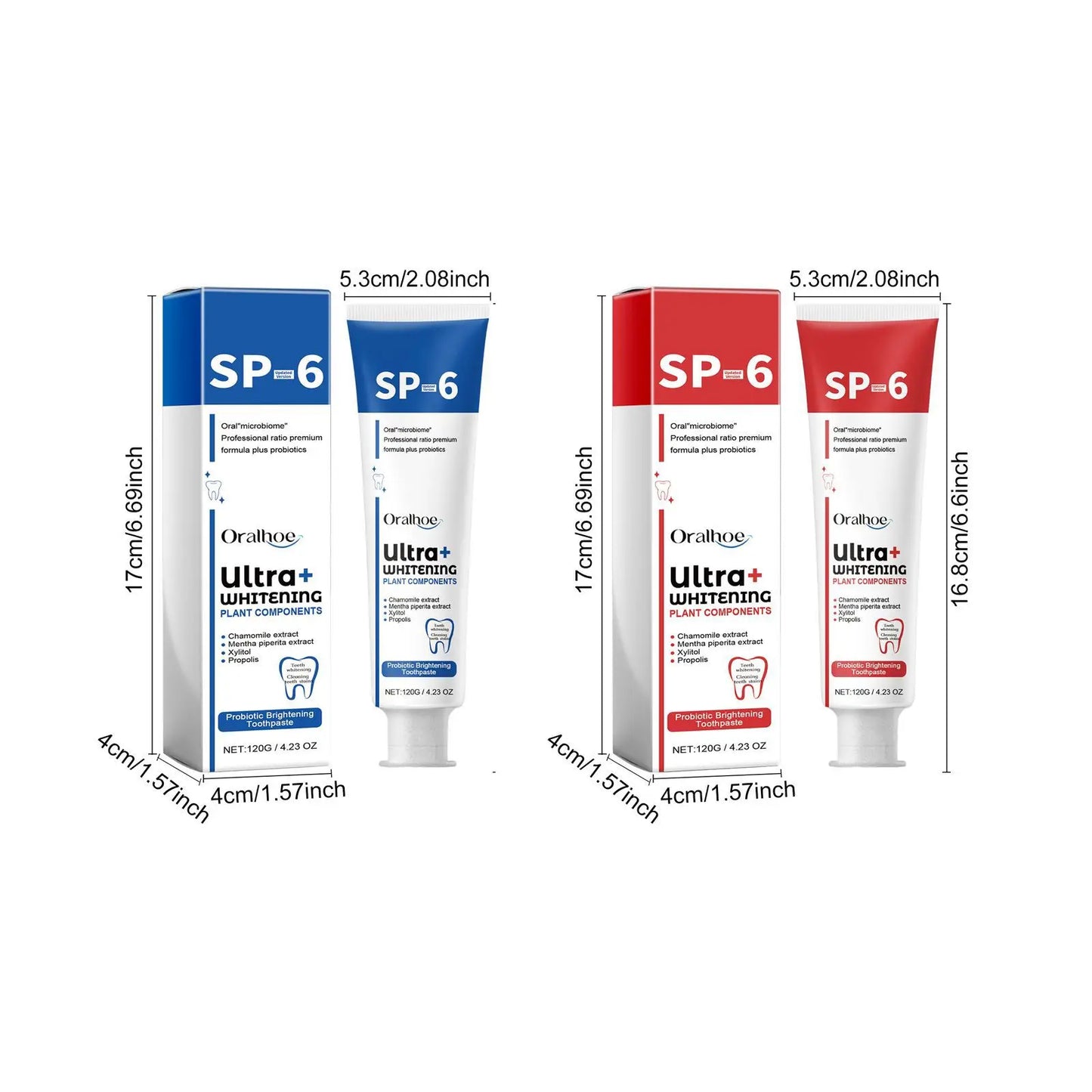 SP6 Probiotic Whitening Toothpaste – Stain Removal, Fresh Breath & Yellow Teeth Reduction for Daily Oral Care