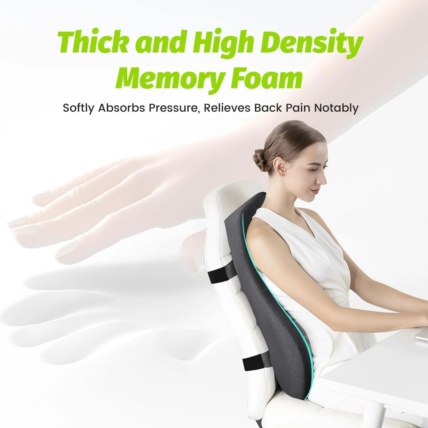 Breathable Lumbar Support Pillow for Office Chair – Comfortable Back Support Cushion for Recliner & Ergonomic Backrest Use