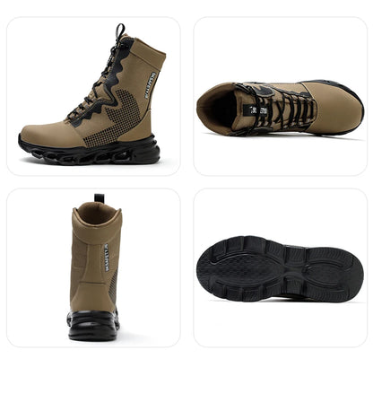 Men's Steel Toe Work Sneakers - Safety Shoes, Puncture-Proof Boots, Indestructible Lightweight Footwear for Security
