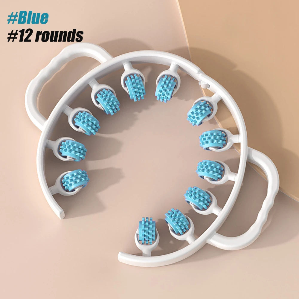 Portable Round Massager Roller – Waist, Abdominal & Leg Clip Tool for Cellulite, Stovepipe & Meridian Massage