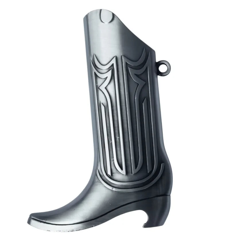 Metal Cowboy Boot Lighter Case - Cute Cat Eye Rhinestone Embroidered Zinc Alloy BIC J6 Sleeve Cover