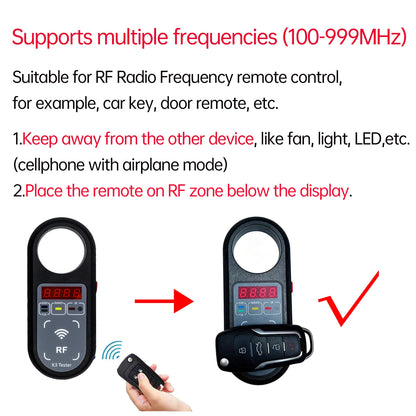AIKKEY K3 Remote Key Frequency Tester - Portable 100–999MHz ASK/FSK Signal Detector for Automotive Key Testing