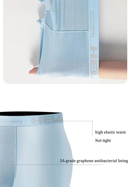 Men's Ice Silk Graphene Boxer Briefs – Breathable, Ultra-Thin, Comfortable Trunks Underwear