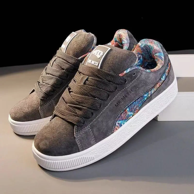 Black Platform Casual Sports Shoes - Unisex Thick Sole Sneakers for Spring & Fall