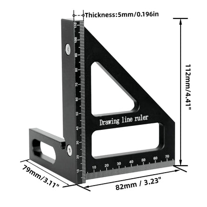 Carpenter Multi-Angle Precision Square – Aluminum T-Square Ruler for Woodworking, Construction & Engineering
