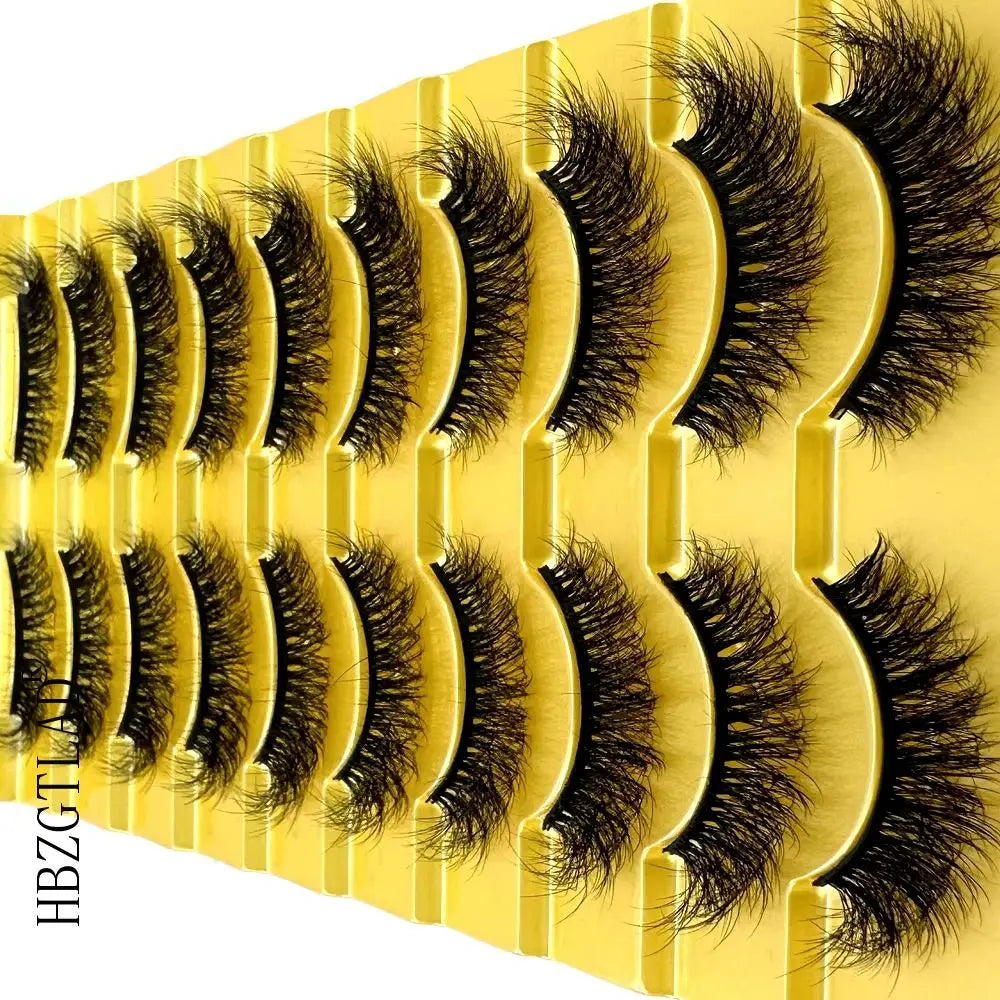 10 Pairs 3D Mink False Eyelashes – Natural Long & Short Fake Lashes Makeup Kit (38 Styles)