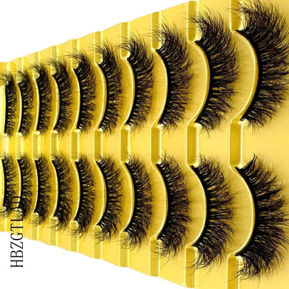 10 Pairs 3D Mink False Eyelashes – Natural Long & Short Fake Lashes Makeup Kit (38 Styles)