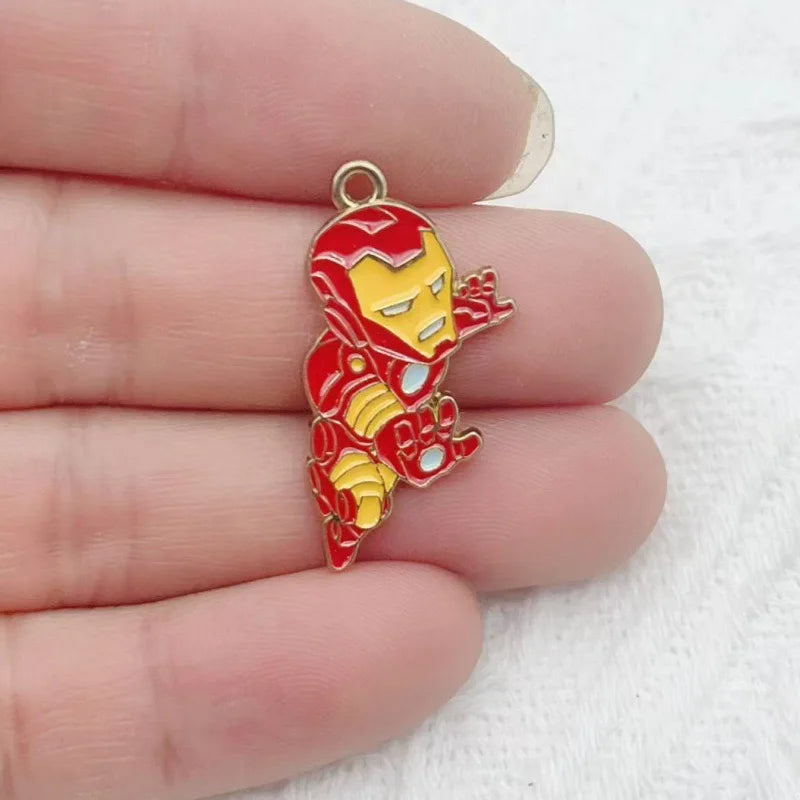 10-Piece Cartoon Alloy Pendant Set - Oil Drop Charms for DIY Earrings, Jewelry Making, and Keychain Accessories