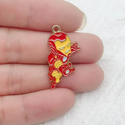 10-Piece Cartoon Alloy Pendant Set - Oil Drop Charms for DIY Earrings, Jewelry Making, and Keychain Accessories