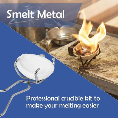 High-Temp Quartz Crucible & Melting Bowl Set – Jewelry Casting & Metal Refining Tools for Gold & Silver