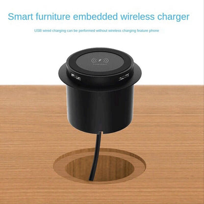 30W Wireless Desktop Charger – Fast Wireless Charging for iPhone, Samsung, Huawei, Xiaomi | Dual USB Phone Charging Station