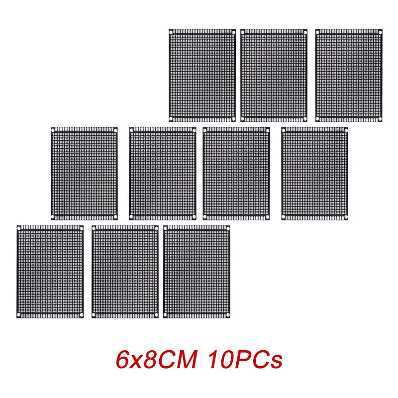 5/10PCS Double-Sided PCB Prototype Boards – Black DIY Circuit Boards 2x8 3x7 4x6 5x7 6x8 7x9cm for Electronics Projects