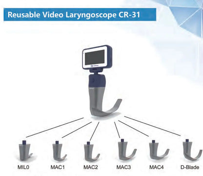 3.5-Inch Touch Screen Video Laryngoscope with Reusable Sterilizable Blades – Digital Laryngoscope, Mexico Warehouse Delivery
