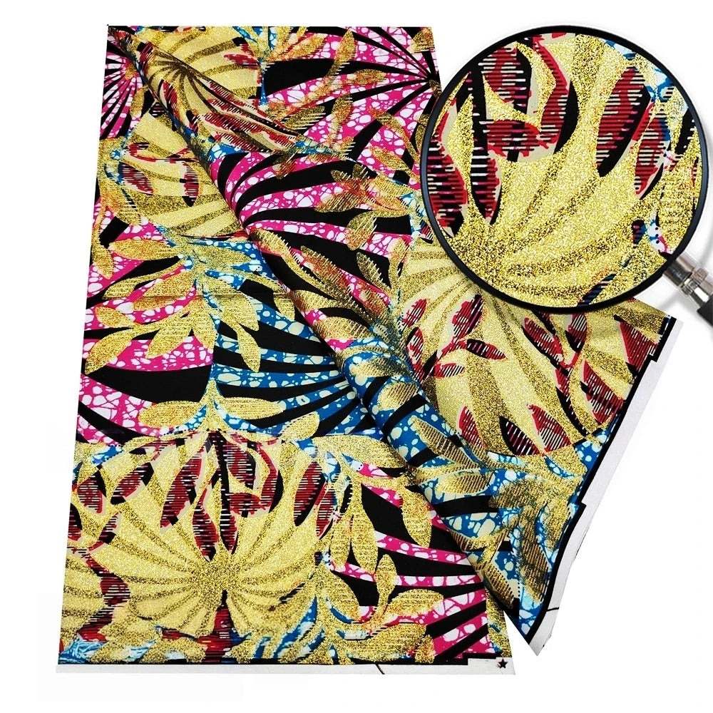 Original African Wax Print Fabric - 6 Yards 100% Cotton Nigerian Ankara Sewing Material for Women’s Dresses