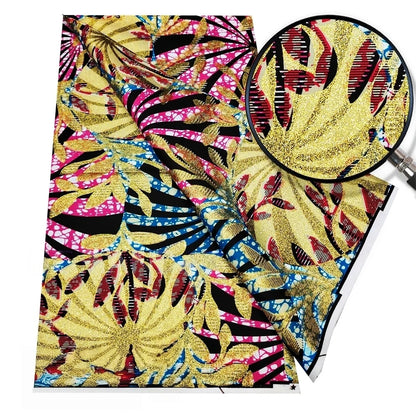 Original African Wax Print Fabric - 6 Yards 100% Cotton Nigerian Ankara Sewing Material for Women’s Dresses