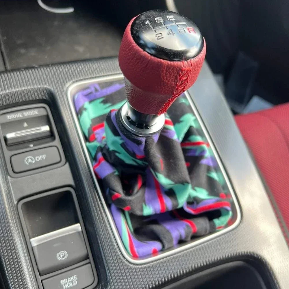 JDM Camouflage Blue Car Shift Knob Boot - Retro Gear Shift Interior Decor Accessory for Custom Car Styling