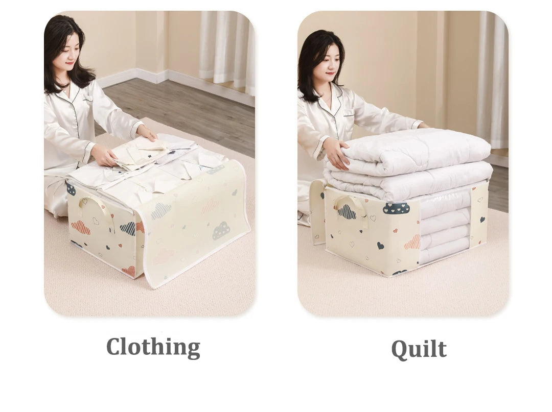 Big Capacity Storage Bag – 4/2/1PCS Moisture & Dust-Proof Organizer for Quilts, Clothes, Duvets, Blankets, and Luggage