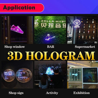 42CM 3D Hologram Fan WiFi HD Holographic Advertising Projector Display – Rotating LED Light for Shops, Bars, Parties & Christmas Promotion