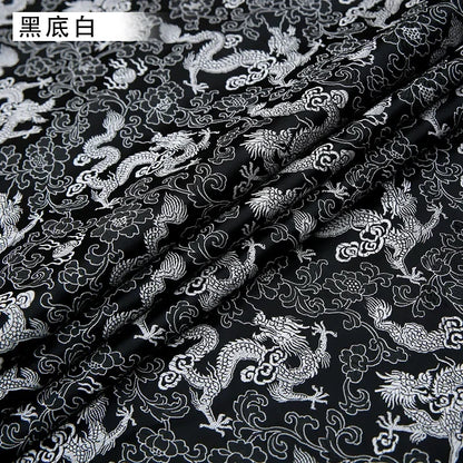 0.5/1/2m Brocade Satin Fabric — Dragon Pattern Material for Sewing, DIY Crafts, Gift Boxes & Patchwork