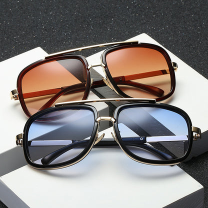 Men’s Vintage Pilot Driving Sunglasses – Gradient Brown UV400 Summer Style Goggles