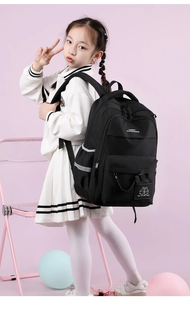 Girls’ School Backpack | Purple & Pink Large Capacity Bookbag for Kids, Primary Students Gift