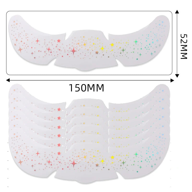 6pcs Metallic Fake Freckles Temporary Tattoos — Gold & Silver Face Stickers for Makeup and Hot Stamping