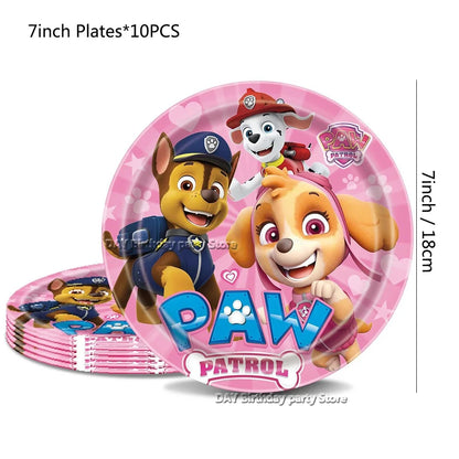 Paw Patrol Kids Birthday Party Supplies Set – Cups, Plates, Napkins, Gift Bags & Cake Toppers Decorations Kit