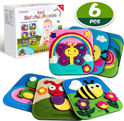 Montessori Busy Book for Kids – Color, Shape & Animal Cognition, Early Education Giraffe Quiet Book, Fine Motor Skills Toy