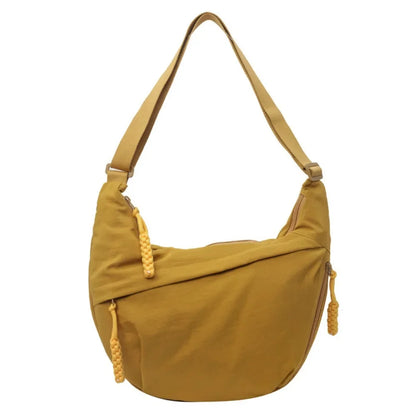 Women’s Casual Canvas Crossbody Bag – Large Capacity Lightweight  Hobo Shoulder Bag Solid Color Dumpling Bag