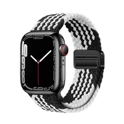 Nylon Braided Watch Band for Apple Watch – Compatible with Series SE, 3–10 & Ultra (38–49mm Adjustable Sport Strap)