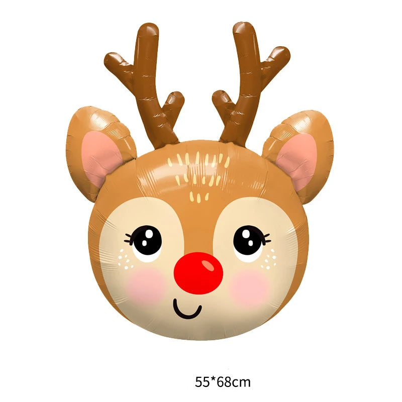 Merry Christmas Foil Balloon Set – Santa Snowman Christmas Tree Elk Cartoon Party Decorations Supplies