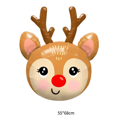 Merry Christmas Foil Balloon Set – Santa Snowman Christmas Tree Elk Cartoon Party Decorations Supplies